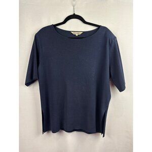 Women’s Howard Wolf Escape Size Large Navy Short Sleeve Blouse